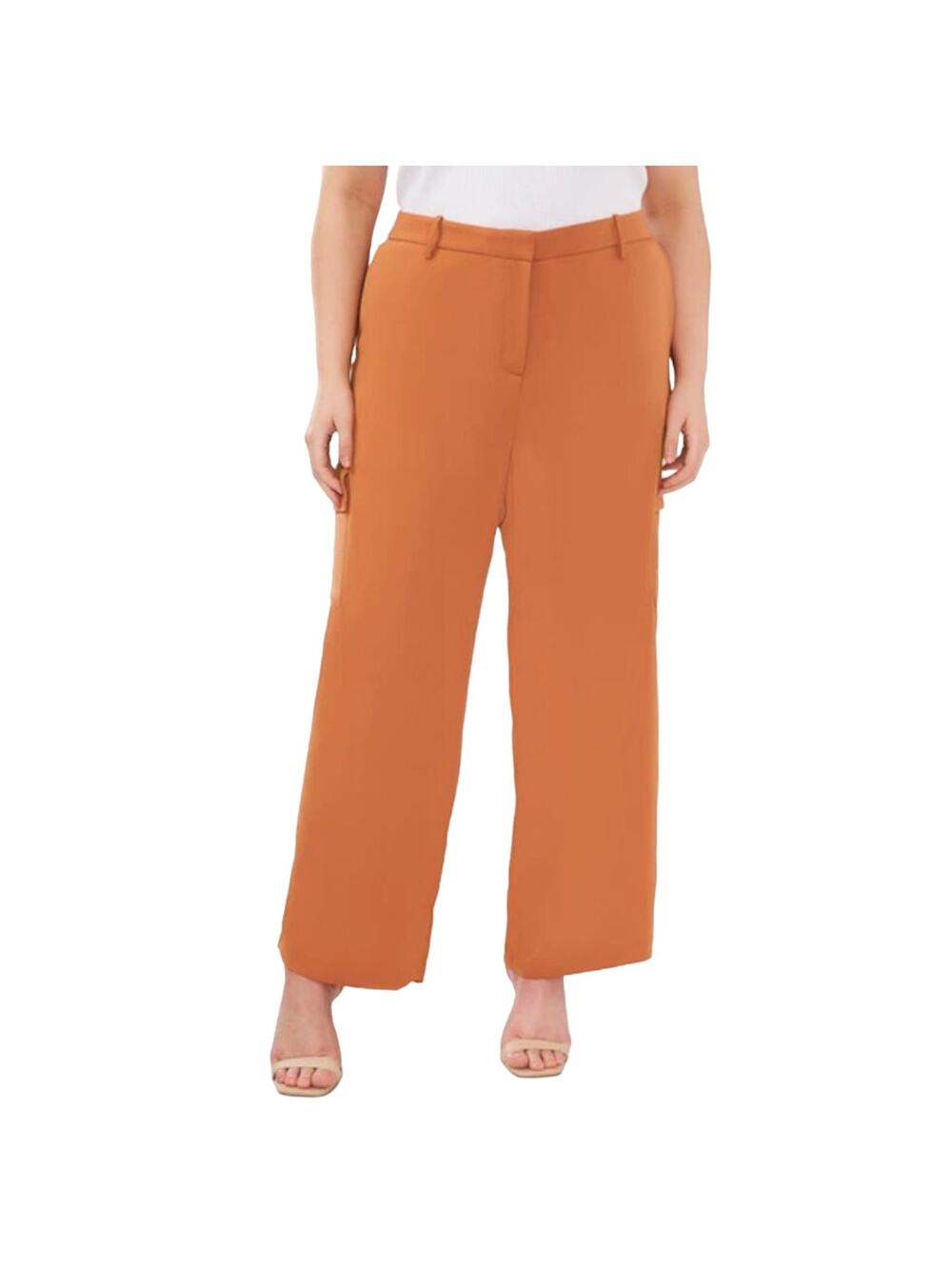 Halogen Wide Leg Cargo Pants in Warm Latte Womens Plus 3X Utility Work Pants